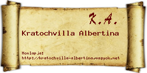 Kratochvilla Albertina névjegykártya